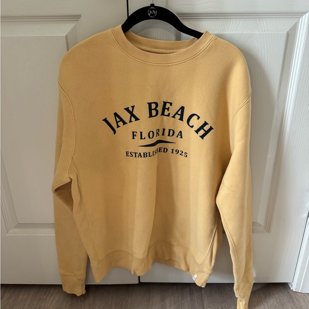 Yellow Crewneck Sweater Casual Style